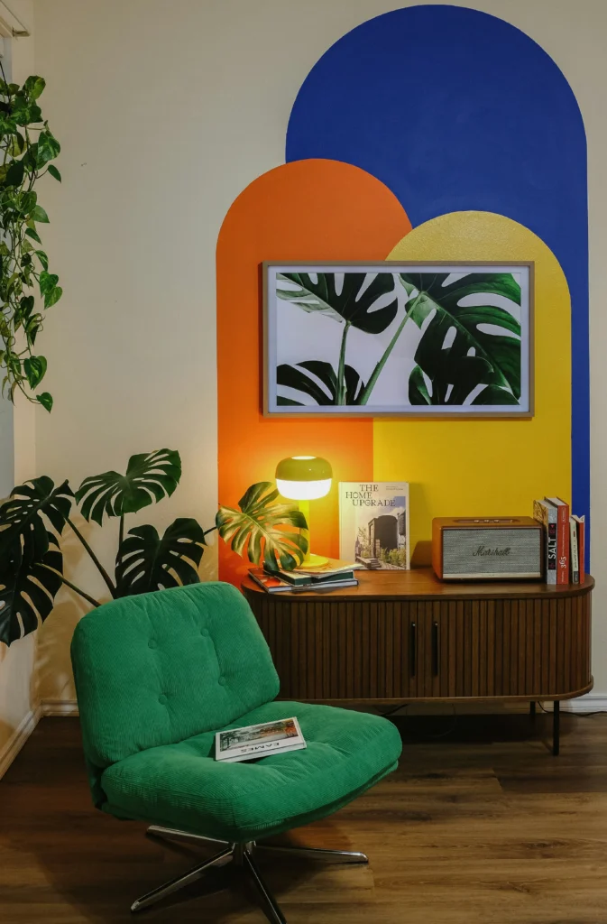 green accent chair