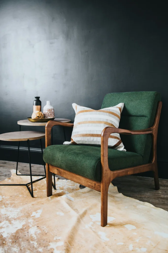 green accent chair