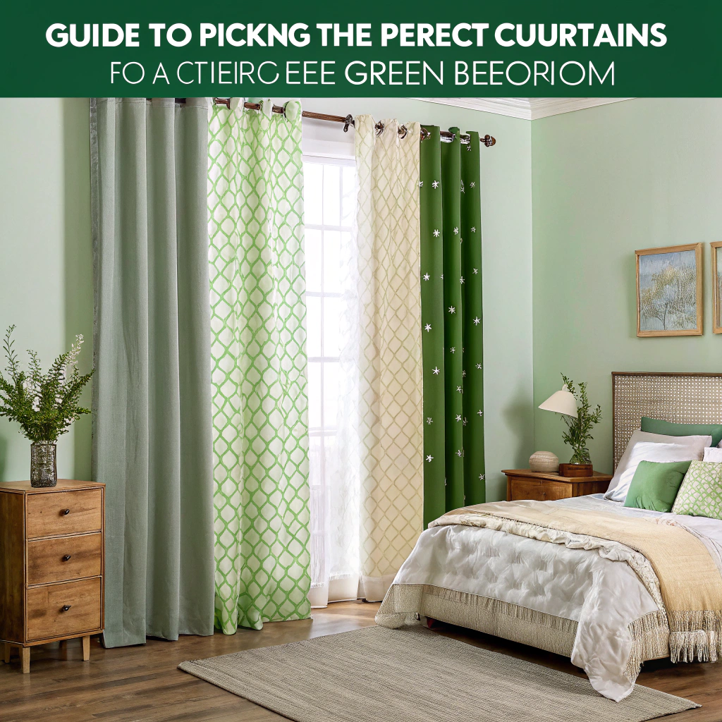 green and brown curtains
